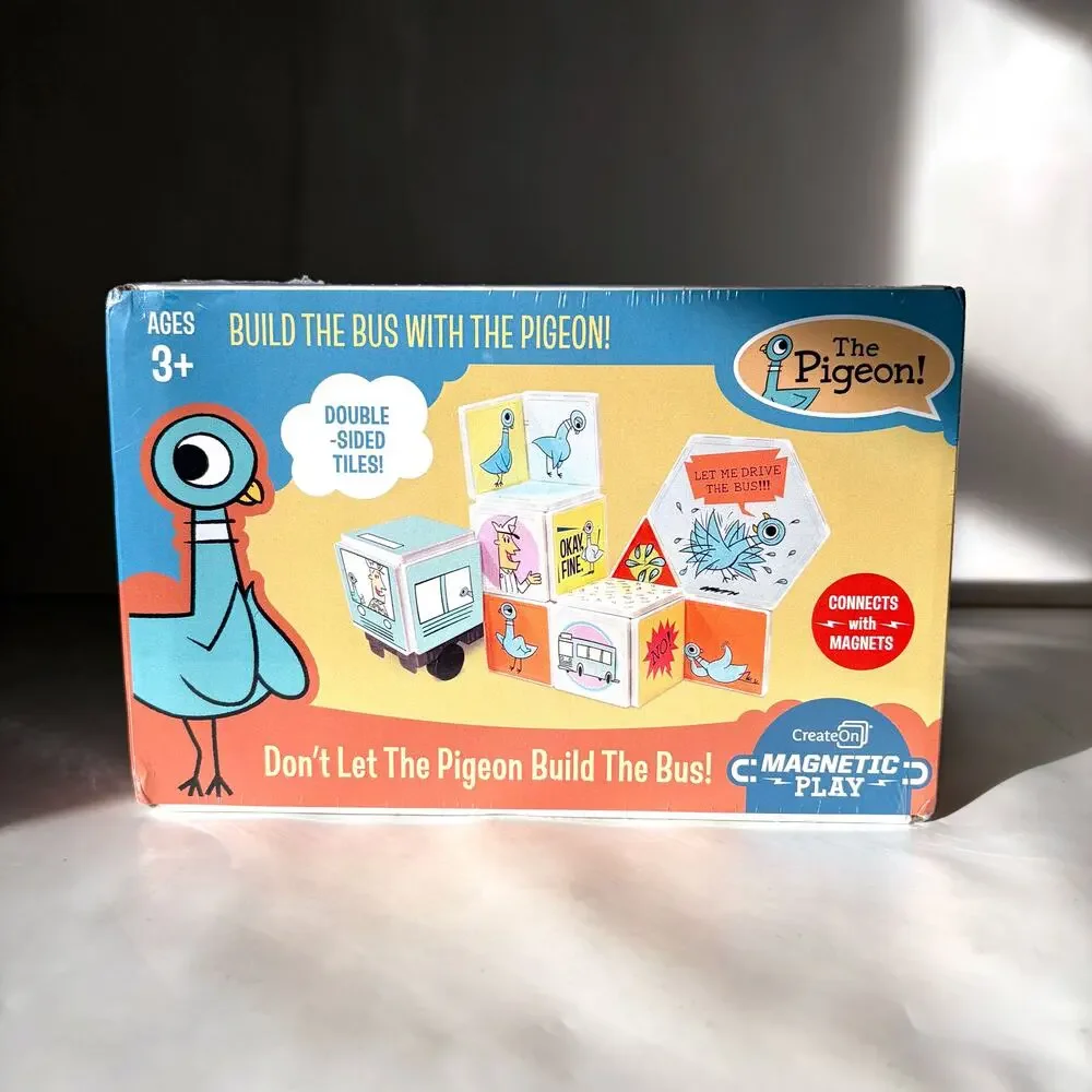 CreateOn Mo Willems Don't Let the Pigeon Build the Bus! Magnetic Tile Set NEW